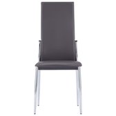Eetkamerstoelen 6 st kunstleer grijs