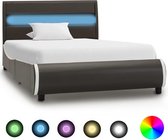 Bedframe met LED kunstleer antraciet 90x200 cm