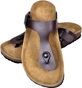 Slipper met zool van kurk maat 37 (bruin) (unisex)