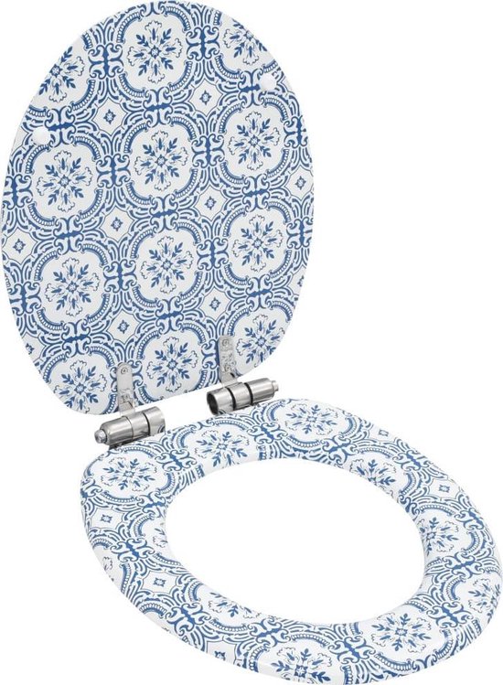 Toiletbril met soft-close deksel MDF porselein print | bol.com