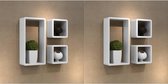 Wandplanken kubus 6 st wit