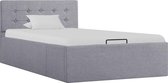 Bedframe met hydraulische opslag stof lichtgrijs 90x200 cm