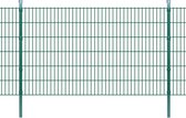 Dubbelstaafmatten en palen 2008x1230 mm 20 m groen