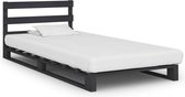 Bedframe pallet massief grenenhout grijs 90x200 cm