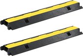 Kabelbeschermer drempels - Rubber - Geel en zwart - 100 x 25 x 5,9 cm - 2 st