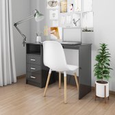 Bureau met lades 100x50x76 cm spaanplaat hoogglans zwart