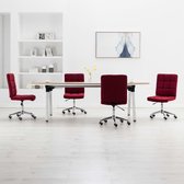 Eetkamerstoelen 4 st stof wijnrood