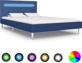 Bedframe met LED stof blauw 120x200 cm