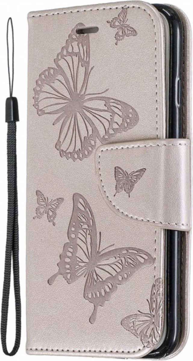 Apple iPhone 6 - iPhone 6s Bookcase - Roze - Vlinders - Portemonnee Hoesje