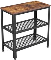 Table d'appoint ou table d'entrée en bois avec métal | buffet avec 2 étagères en filet | 60x30x60cm | table murale xl