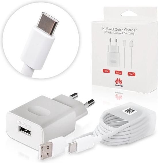 Huawei Snel laad Adapter + Met Usb Naar USB-C Kabel Set Oplaad Kabel met... | bol.com