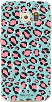 FOONCASE Samsung Galaxy S6 hoesje TPU Soft Case - Back Cover - WILD COLLECTION / Luipaard / Leopard print / Blauw