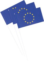 Vlaggetjes Europa van papier 100 stuks