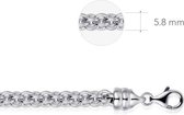 Jewels Inc. - Ketting - Ring Fantasie - 5.8mm Breed - Lengte 50cm - Gerhodineerd Zilver 925