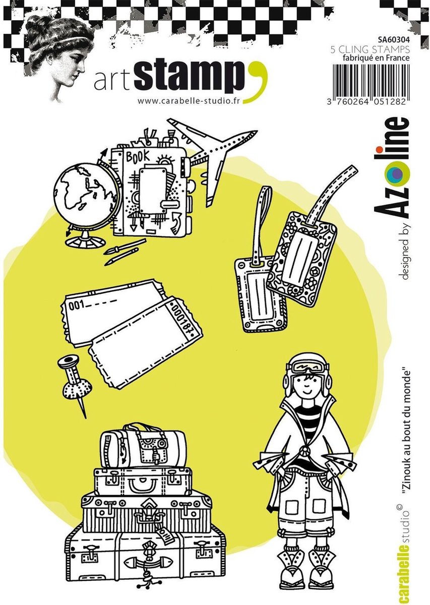 Carabelle: cling stamp A6 zinouk au bout du monde (SA60304)