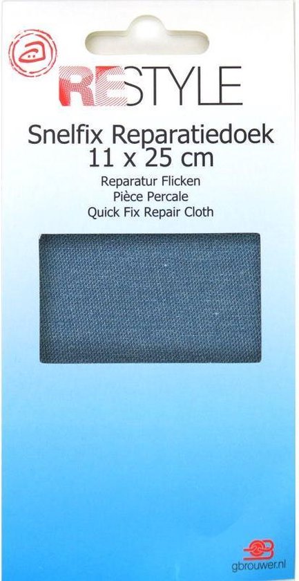 Reparatiedoek Strijkbaar - Blauw Jeans - 11 x 36 cm