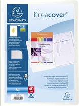 12x Kreacover® Personaliseerbare showalbums harde PP met vaste rug - 30 tassen - 60 zichten - A4, Wit