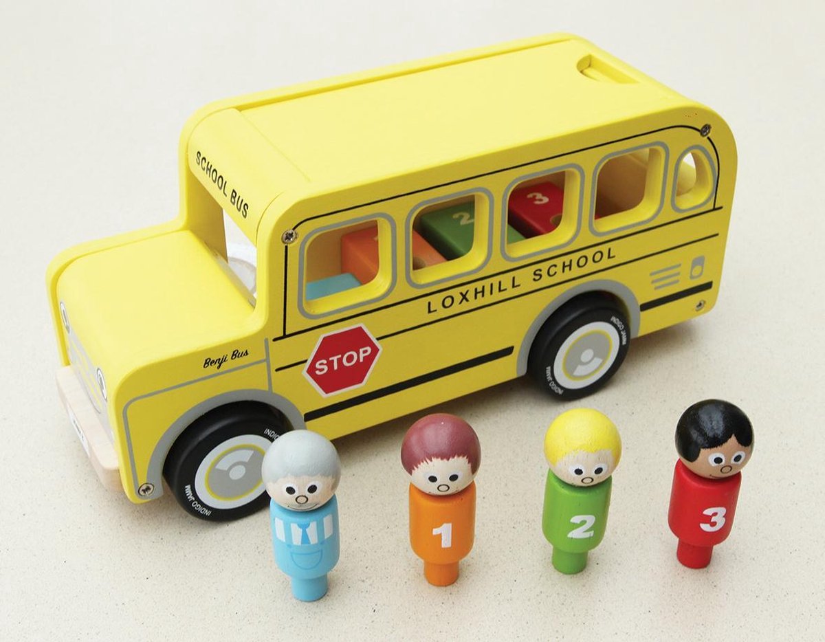 Dubbelzinnigheid Gelovige Doe herleven Indigo Jamm Houten Schoolbus | Houten Speelgoed Schoolbus | Speelgoed  voertuigen | bol.com