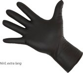 Handschoen wegwerp Nitril Zwart extra lang 50st XL