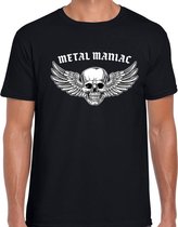 Metal Maniac fashion t-shirt rock / punker zwart voor heren L