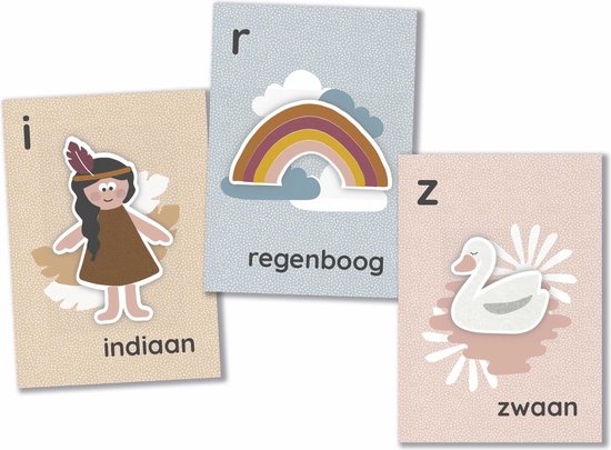 Maan Amsterdam Mijn alfabetkaarten - 26 letterkaarten - speel- en leerkaarten - leren lezen - set Juul