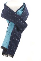 TRESANTI sjaal - Viscose sjaal - Gestipte sjaal - Navy turquoise sjaal