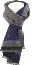 TRESANTI sjaal - Viscose sjaal - Gestipte sjaal - Navy grijze sjaal