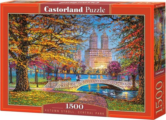 Foto: Castorland autumn stroll central park puzzel 1 500 stukjes satijnen afwerking perfecte pasvorm europese kwaliteit