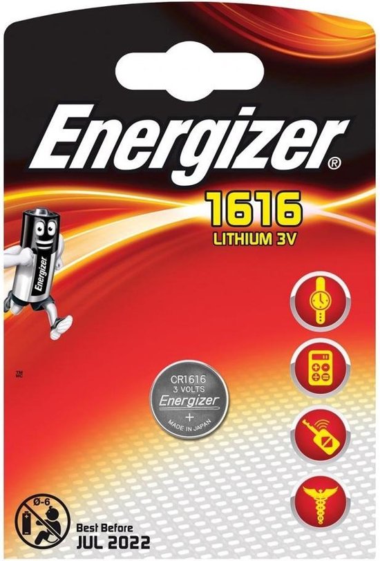Energizer Lithium Knoopcel Batterij CR1616 3 V 1-Blister