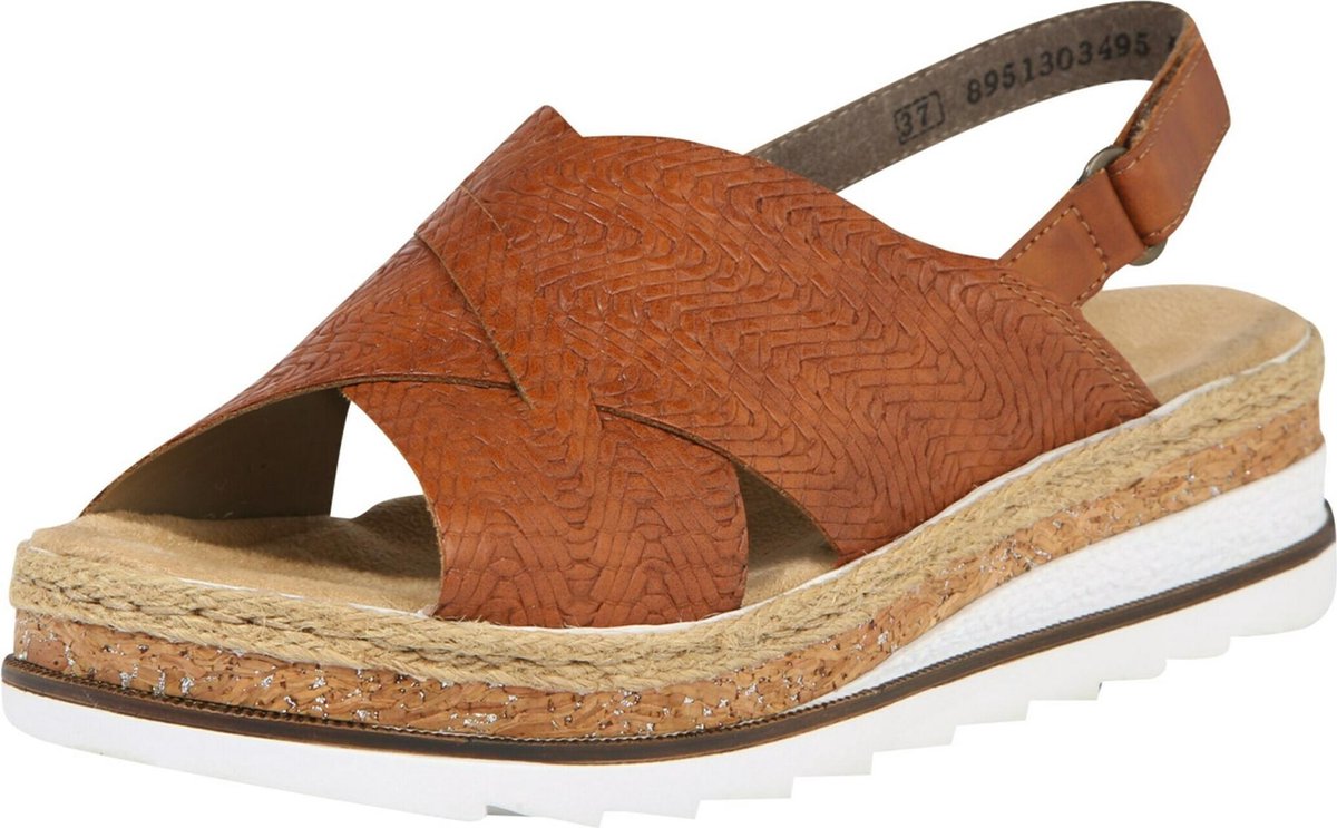 Rieker -Dames cognac/caramel sandalen maat 38 - Schoenen.nl