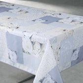 Strijkvrij Provençaals Tafelkleed 'Roses Blanc', 240x140cm, Tafelkleed voor Buiten en voor Binnen