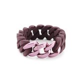 Rubz Burgundy Bracelet with 3 pink-Burgundy Metal Links