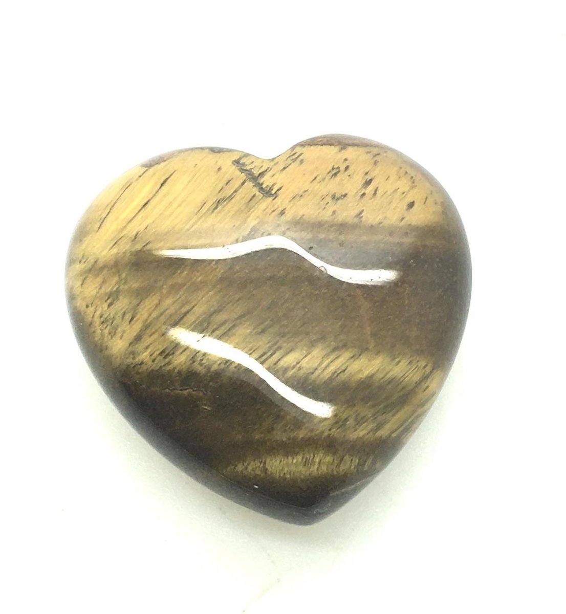 Tijgeroog edelstenen hart 3 x 3 cm beschermende edelsteen bij reizen moed en vertrouwen bruin
