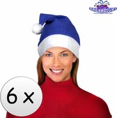 Blauwe Kerstmutsen 6 stuks | Kerstmis | Kerstman | Blauwe Kerstmuts