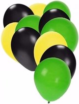 30x Ballonnen in Jamaicaanse kleuren