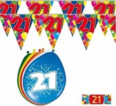 2x 21 jaar vlaggenlijn + ballonnen