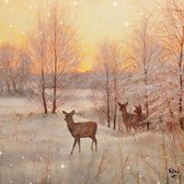 Ambiente Deer At Sunset papieren servetten