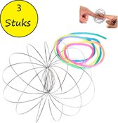 Anneau de flux magique |Bracelet magique fleur en spirale | Anneaux 3D lot de 3 pièces 6cm