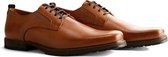 Travelin London Low - Nette Leren Veterschoen - Heren - Cognac - Maat 41