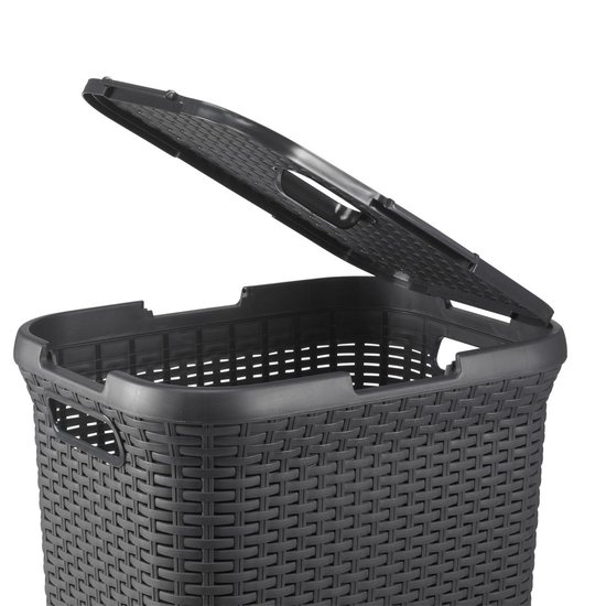 Curver Style Wasmand met Deksel - 60L - 2 stuks - Wit | Leen Bakker