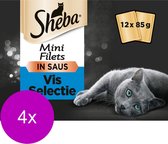 Sheba Multipack Mini Filets Sauce - Nourriture pour Chats - 4 x Poissons 12x85 g