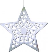 Hangdecoratie kerstster zilver 50 cm