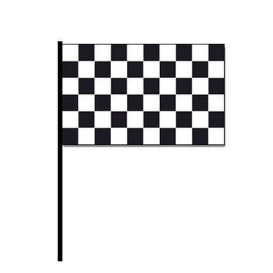 Finish vlag zwaaivlag 30 x 45 cm - Race thema feestartikelen - Race vlaggen - Formule 1 vlag