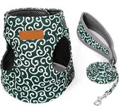 Superleuk harnas speciaal voor katten - katten harnas - leiband - S - GROEN