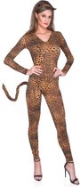 Partychimp Catsuit Luipaard Dames Carnaval Kostuum Dames Carnavalskleding Dames Verkleedkleren Volwassenen - Polyester - Bruin - Maat L