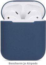 iBuyy® Silicone Hoesje Apple Airpods 1/2 Oplaadcase Cover draadloos Airpods l Airpods Hoesje Siliconen Case - Donkerblauw