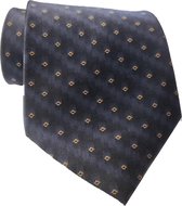 Mei's Easy Tie - Stropdas met rits - Geknoopte stropdas heren - 100% Satijn handgemaakt - donkerblauw zwart