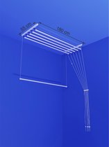 Séchoir de plafond robuste à faible encombrement - 6 barres de 180 cm chacune