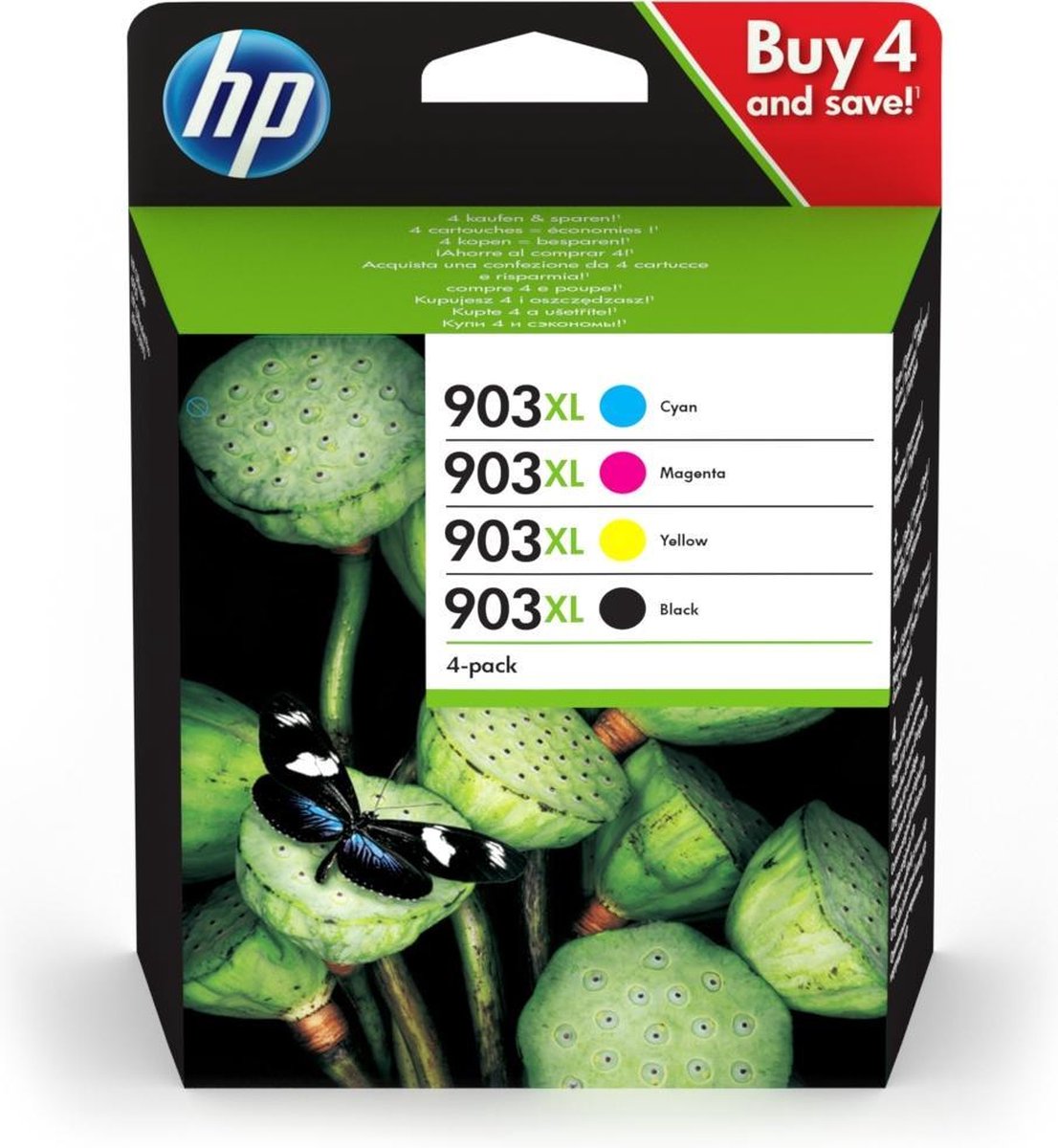 HP 903XL - 3HZ51AE- Inktcartridges Zwart + Kleur ( Cyaan / Magenta / Geel )