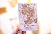TextTim.nl Gegraveerde Stadskaart Poster Utrecht Klein Hout